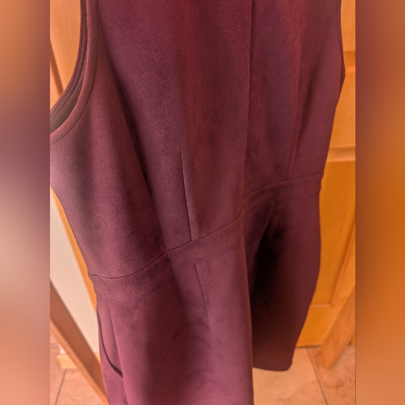 Rich Purple Suede Feel Sleeveless Dress - Picture 8 of 8